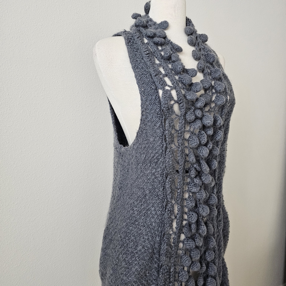 Catherine Malandrino long cardigan with poms poms S - Picture 4 of 15